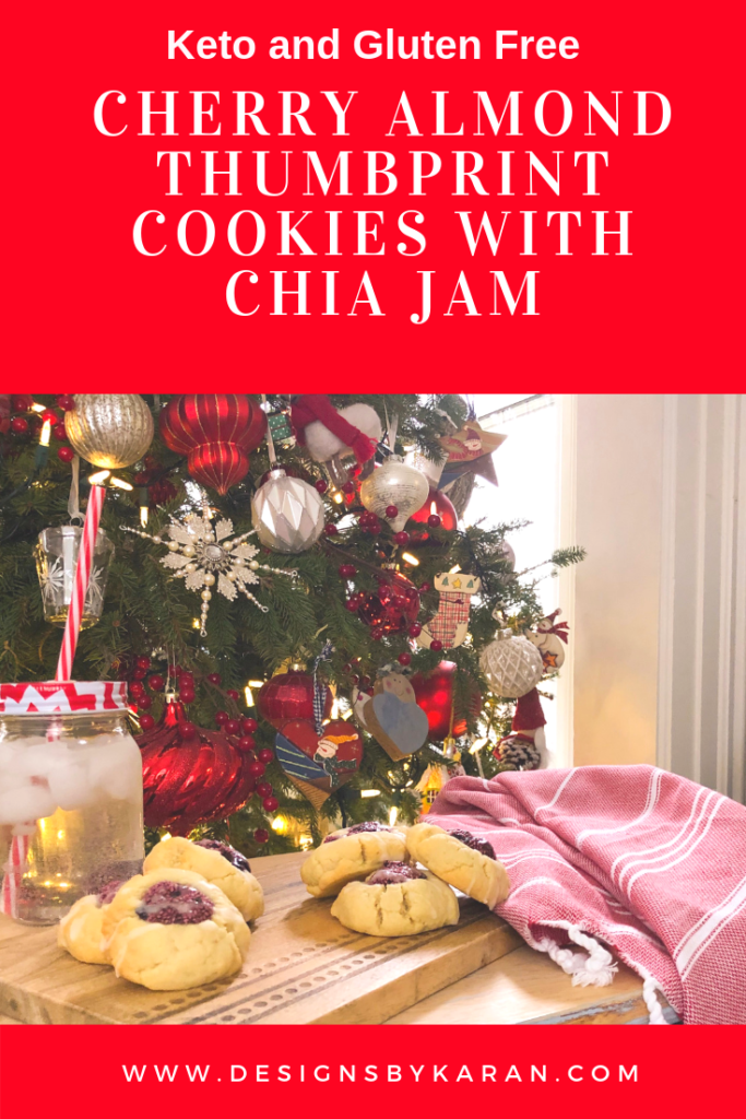 Cherry ALmond Thumbprint cookies with Chia Jam - keto and gluten free