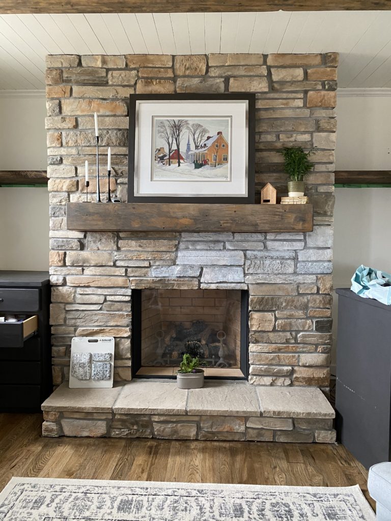 fireplace revamp whitewashed whitewash easy